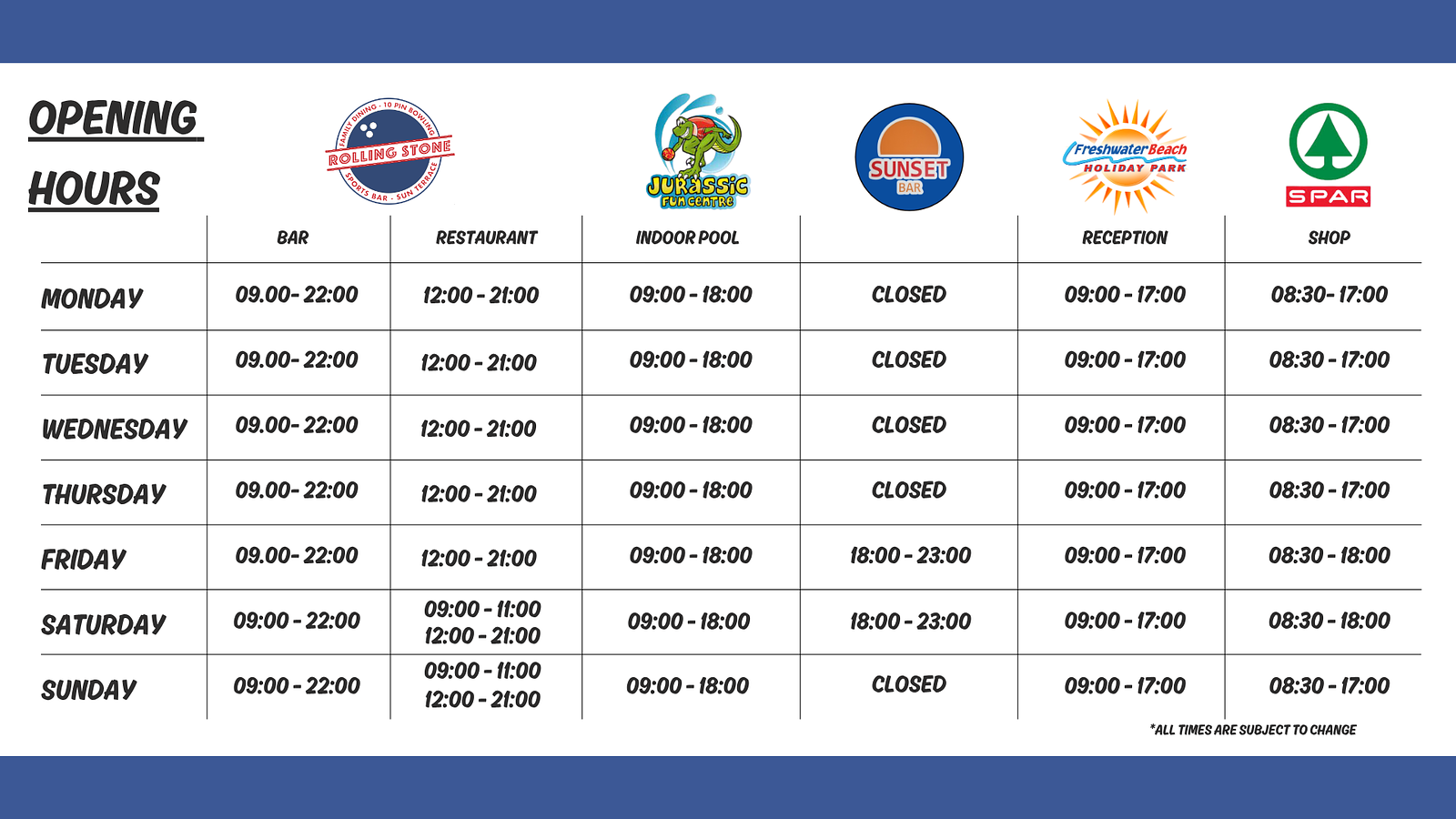 Opening Times