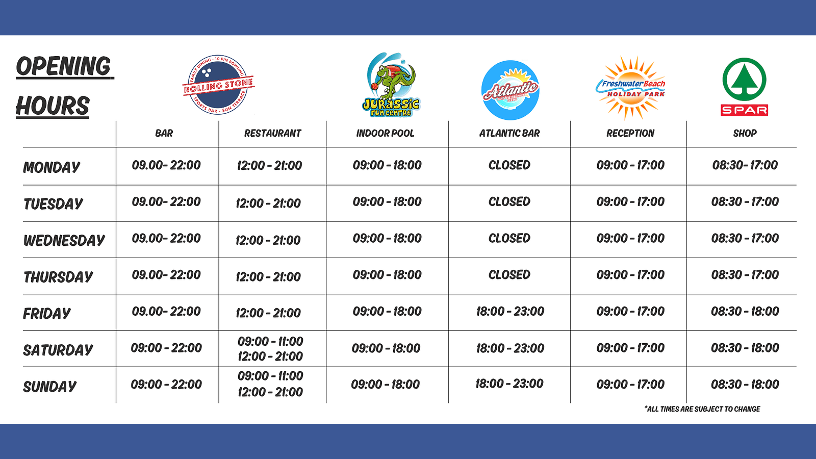 Opening Times