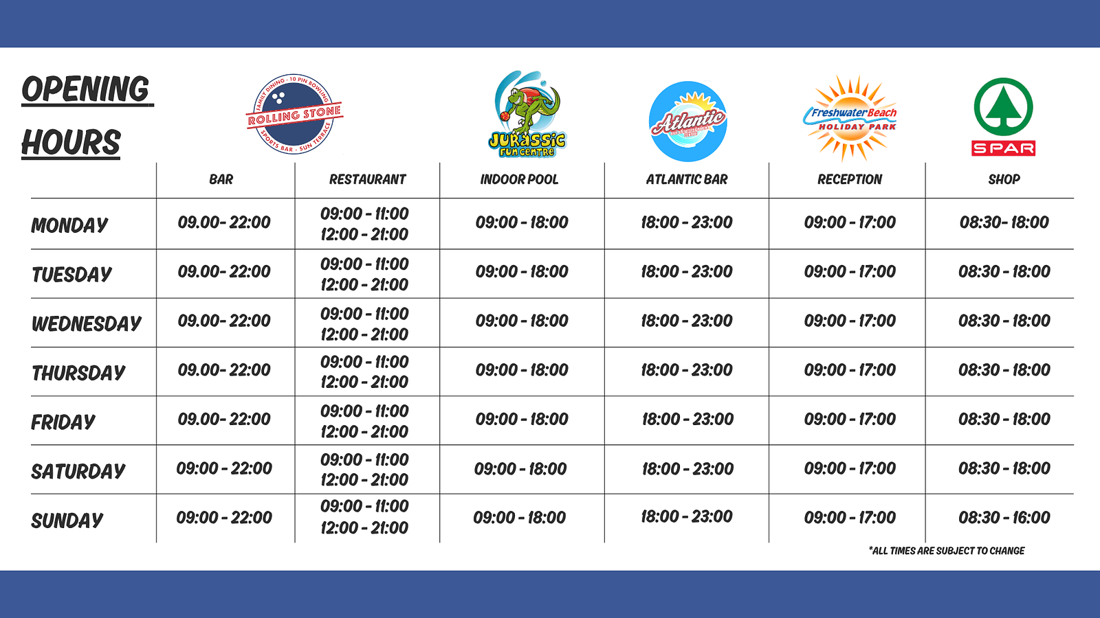 Opening Times