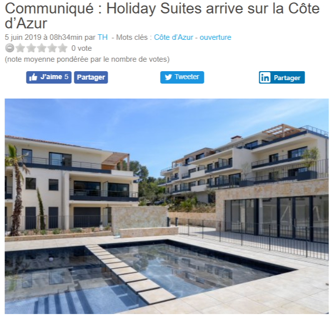 Holiday Suites Vence article