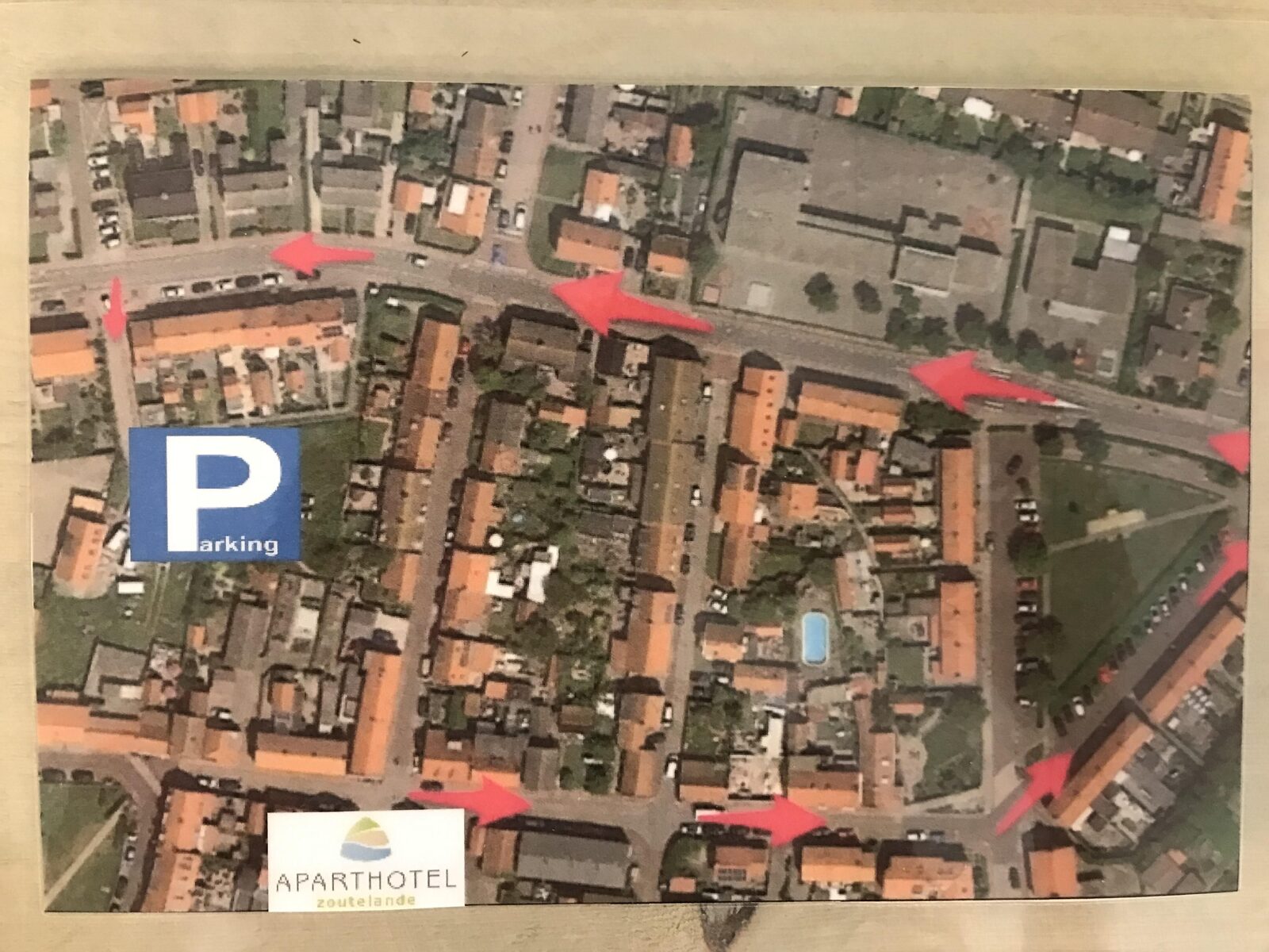 Route naar parkeerterrein