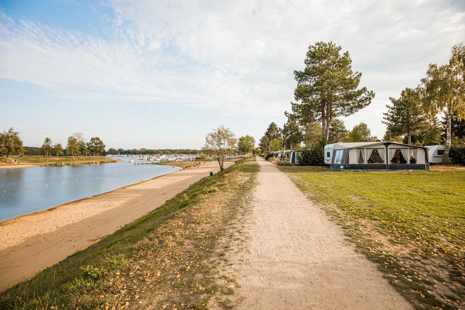 Campsite by a lake